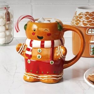 NEW Wondershop 15 oz Christmas Earthenware Gingerbread Man Mug
